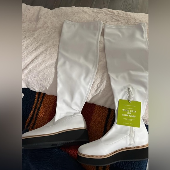 NEW Gianni Bini Over the knee platform boots. White. Size 7 - Picture 4 of 8